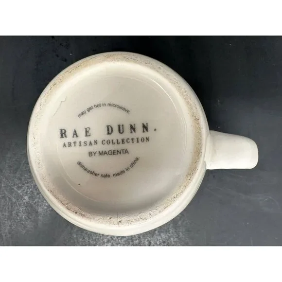RAE DUNN FALALA White Coffee Mug Stem Font Red Interior 20 oz Christmas Magenta - Picture 6 of 8